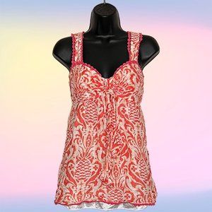 Pink Floral Tropical Baby Doll Top